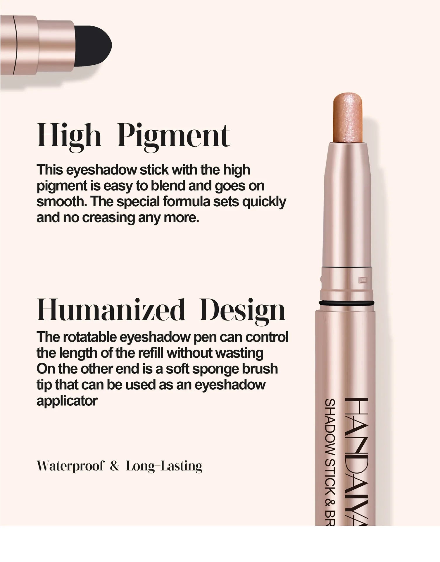 Double-head Eyeshadow Stick Diamond Shimmer Highlighter Pencil Pearl Pigment Long Lasting Cream Eye Shadow Matte Brush Pen