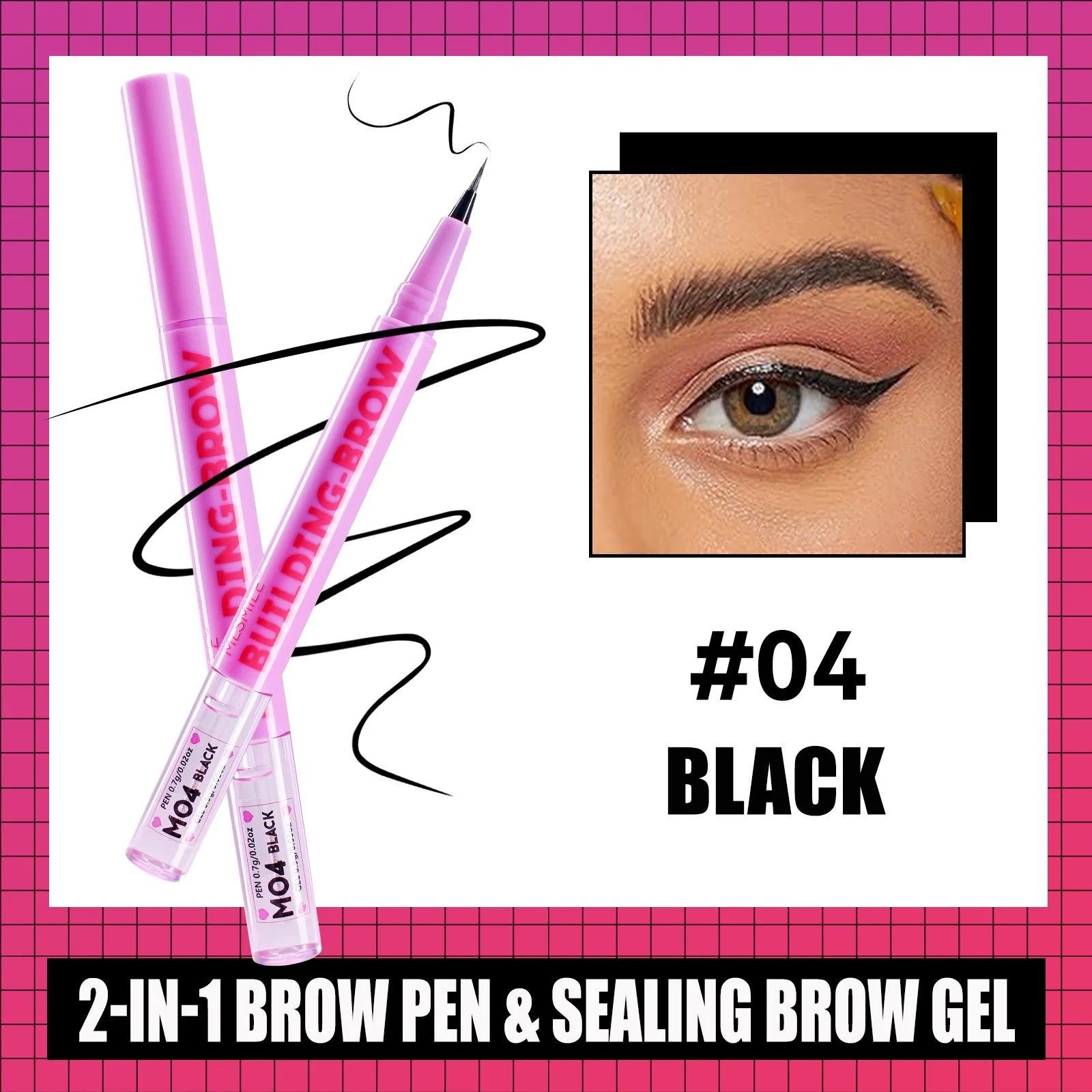 2-in-1 Ultra Fine Brown Black Liquid Eyebrow Pencil Transparent Brow Shaping Gel Wild Eyebrow Pen Waterproof Non Smudge Makeup