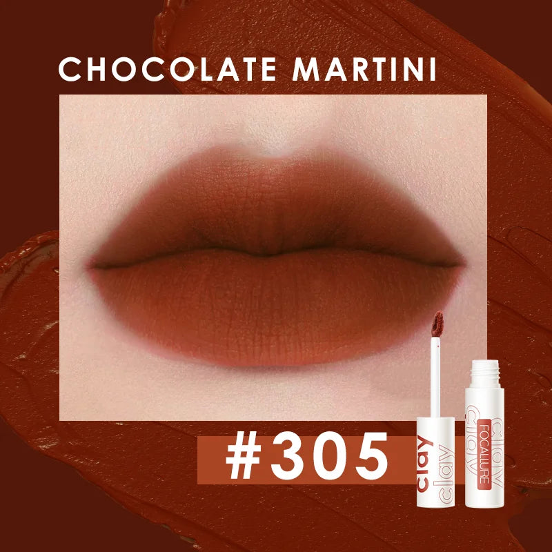 FOCALLURE Lipclay Velvet Liquid Lipstick Waterproof Matte Lipgloss Makeup Lip Color Batom Long Lasting Sexy Red Pink Lipsticks