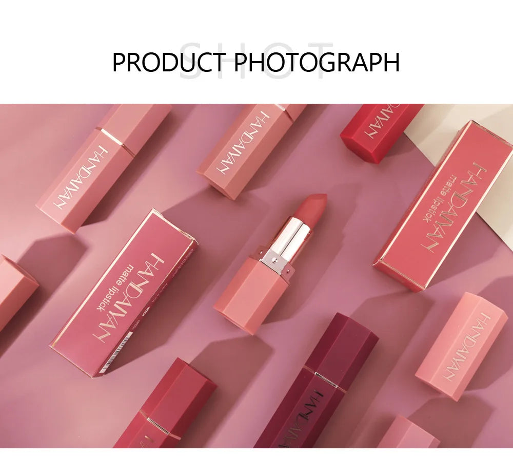 Nude Matte Lipstick Velvet Lipsticks Waterproof Long Lasting Non-stick Cup Lip Stick Not Fading Sexy Red Pink Makeup Cosmetics