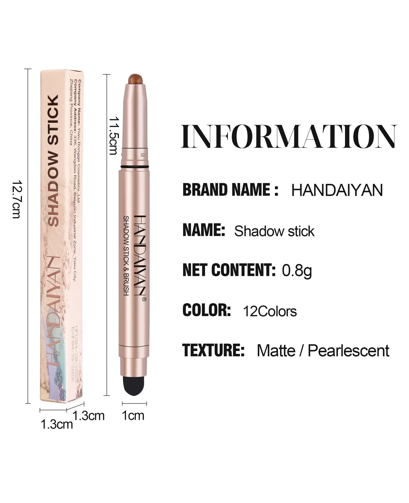 Double-head Eyeshadow Stick Diamond Shimmer Highlighter Pencil Pearl Pigment Long Lasting Cream Eye Shadow Matte Brush Pen