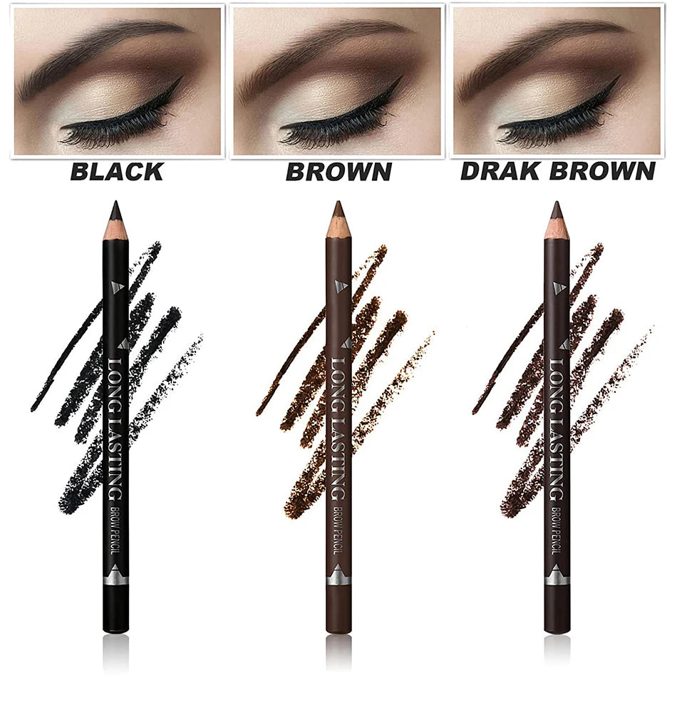 6pcs Eyebrow Pencil Waterproof Easy to Color Long Lasting Eye Liner Gel Pen Women Professional Eye-Makeup Pencil Cosmetic Tools