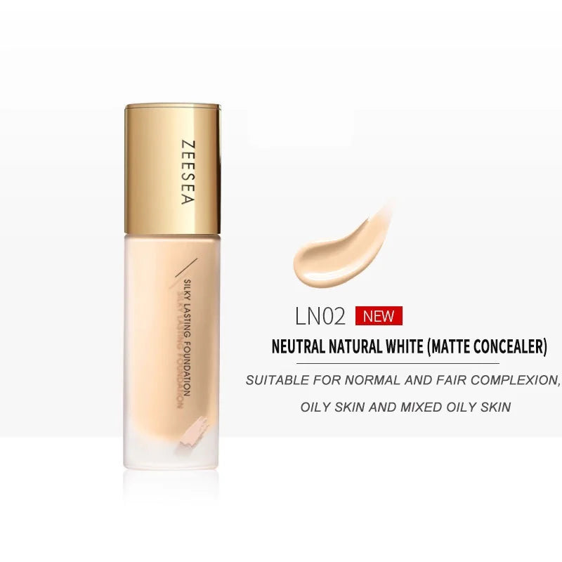 ZEESEA Liquid Foundation Concealer Primer Moisturizing Oil Control LongLasting Full Coverage Natural Dry Oliy Skin 30g