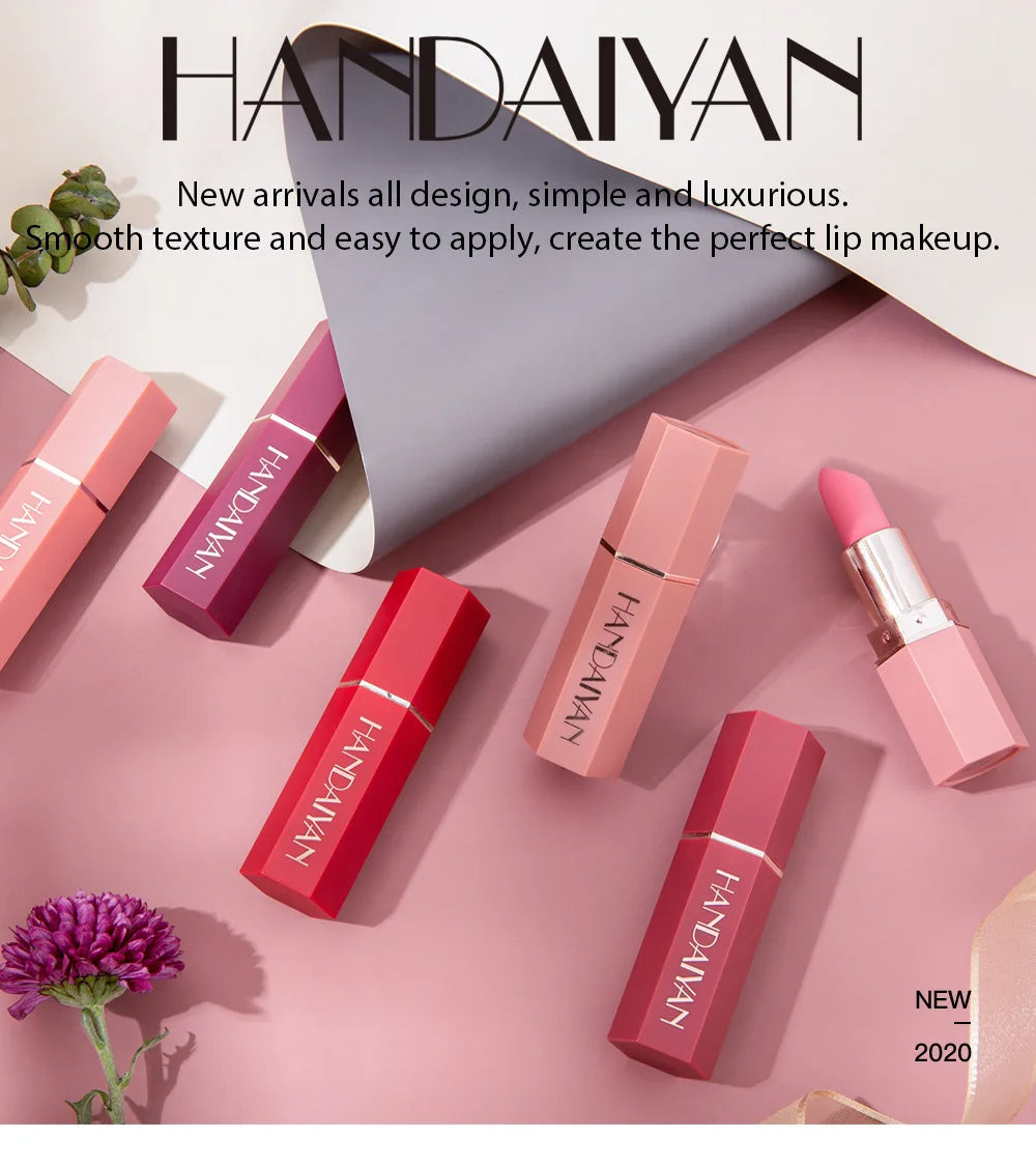 Nude Matte Lipstick Velvet Lipsticks Waterproof Long Lasting Non-stick Cup Lip Stick Not Fading Sexy Red Pink Makeup Cosmetics