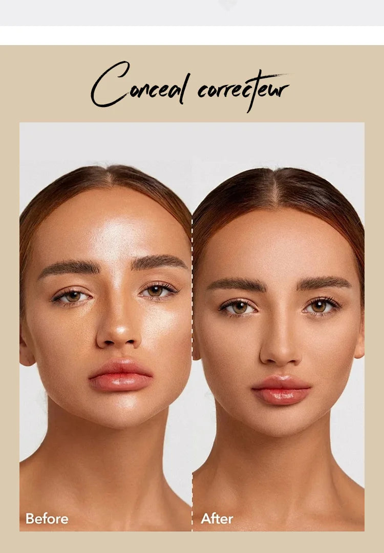 MLSMILE 4 Color Concealer Waterproof Long-lasting Brightening Contouring Mask Dark Circles Tears Gap Toning Liquid Foundation