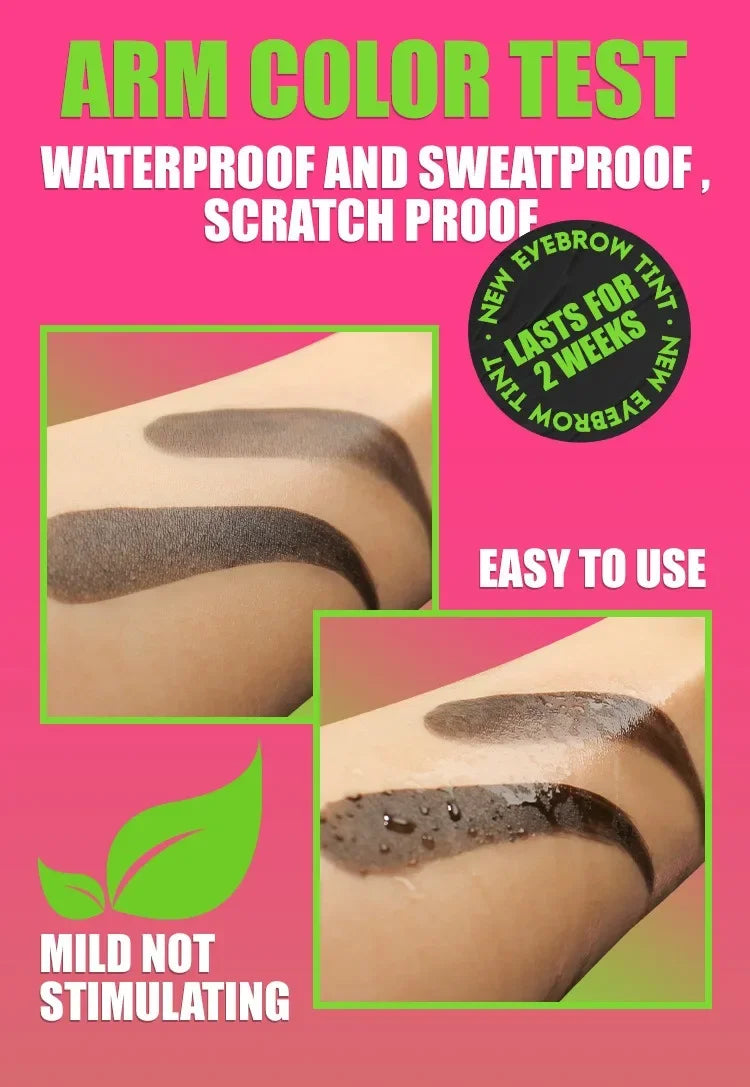 Dye Eyebrow Gel Set Semi-Permanent Lasting Eyebrow Tattoo Tint Pencil Makeup Waterproof Paint Brow Cream with Brow Cards Brushes