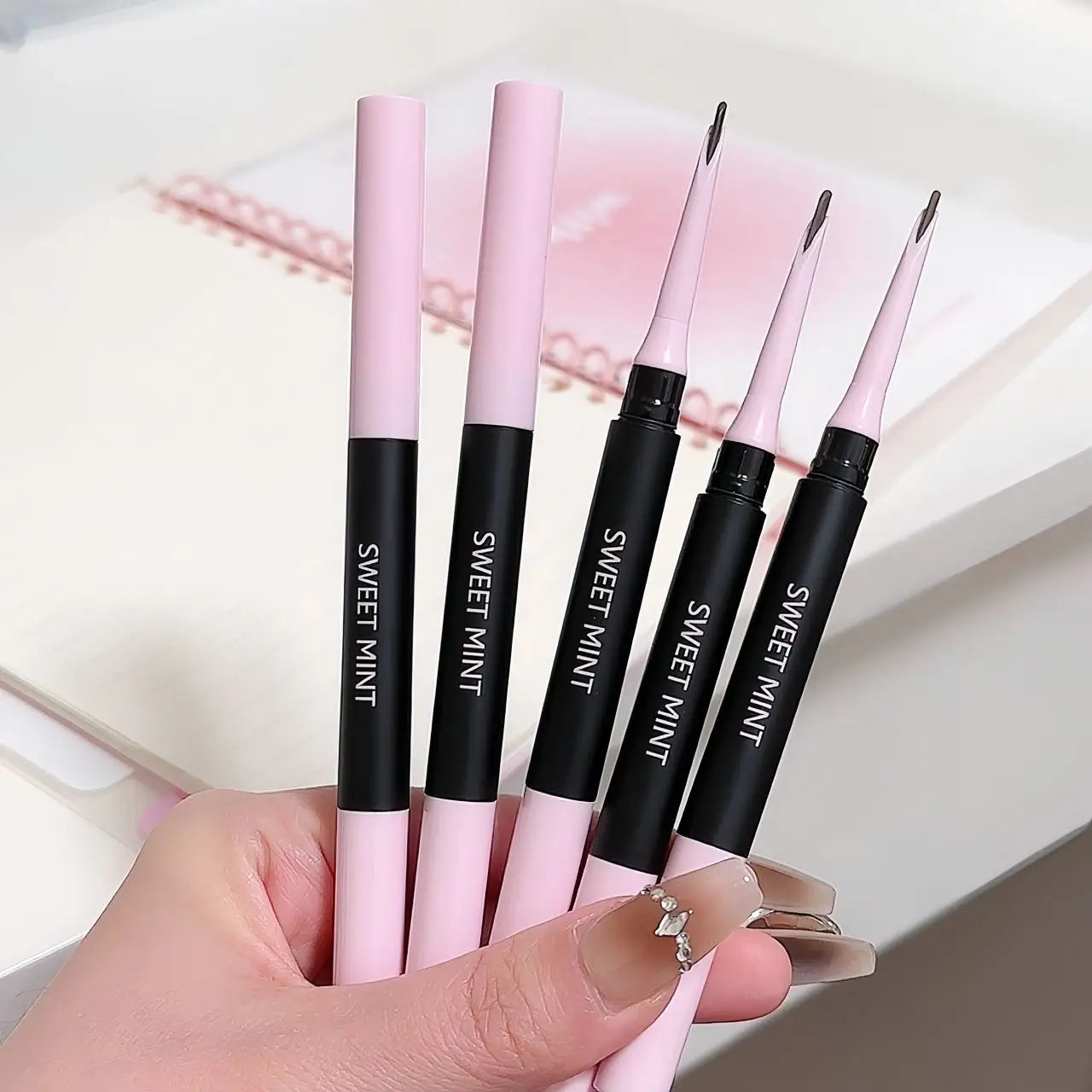 Transparent Shaping Eyebrow Gel Brush Double-head Blade Eyebrow Pencil Tattoo Waterproof Art Tint Eyebrow Enhancers Cosmetics