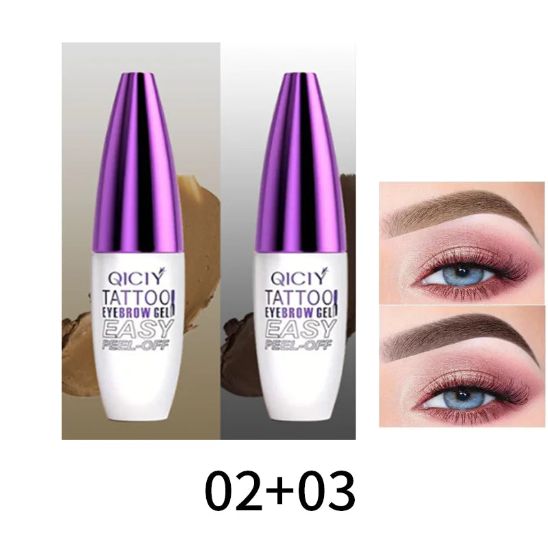 Easy Peel Off Eyebrow Gel Cream 3 Days Tattoo Types Long-Lasting Smudge-Proof Sweat Resistant Waterproof Cosmetics