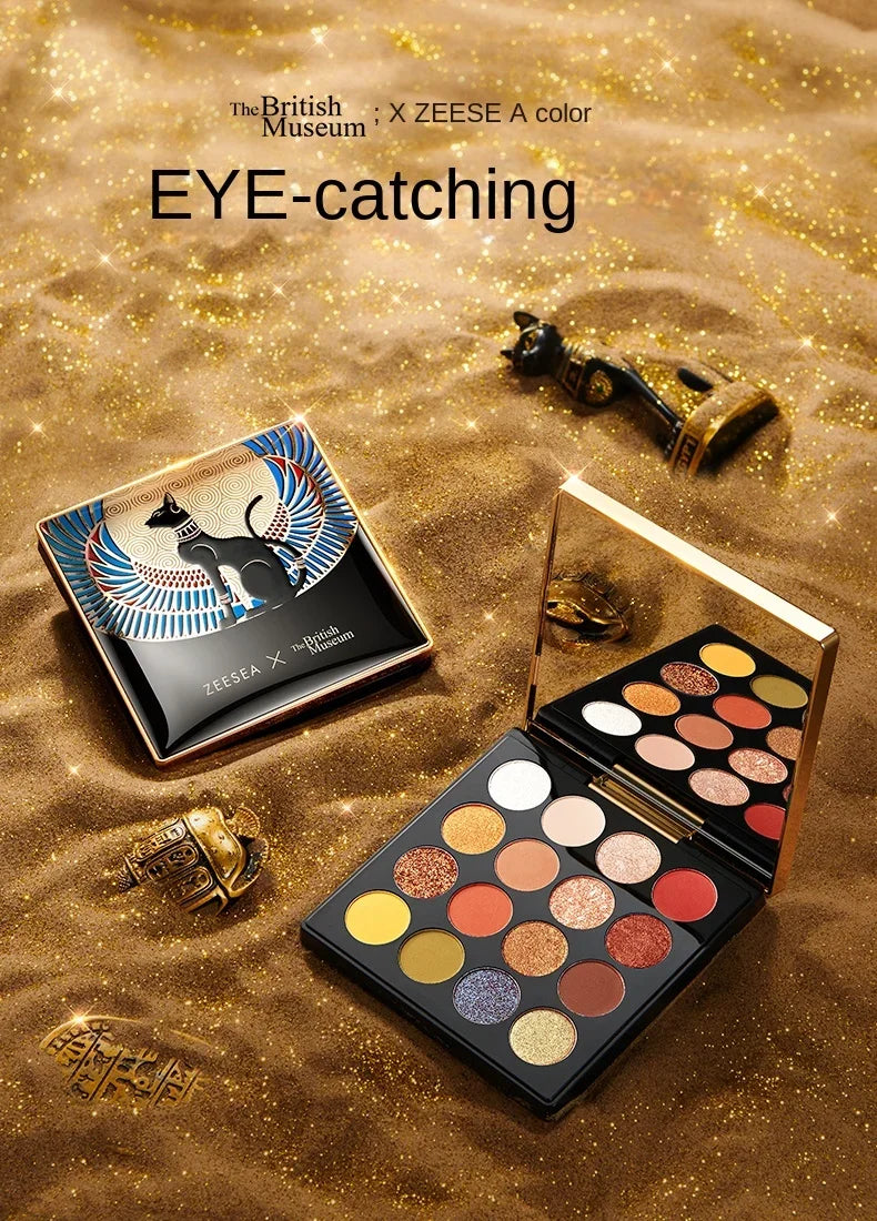 ZEESEA Eyeshadow Palette Cute 16 shades Anderson Cat Eye Shadow Glitter Matte Waterproof Cleopatra Professional Makeup