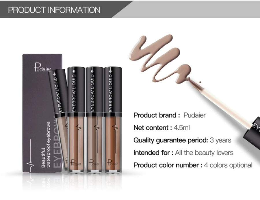 Pudaier 1 Set Eyebrow Makeup Gel Women Eyes Makeup Matte Eye Brow Cream Tattoo Makeup Cosmetics Brows Enhancer With Brush Pencil
