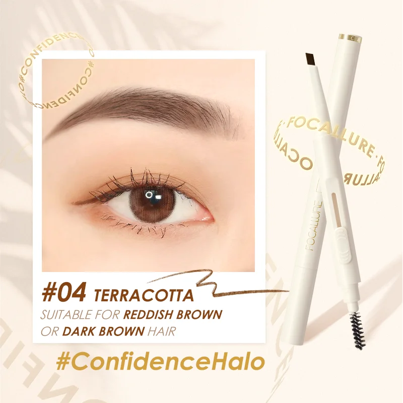 FOCALLURE Eyebrow Pencil Sliding Design Soft Pencil Tip Ultra Fine Eye Brow Pen Super Waterproof Natural Eye Makeup Cosmetics