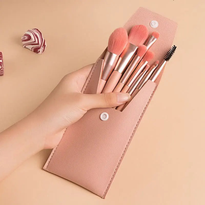 Portable 8Pcs Eyeshadow Foundation Blending Makeup Brush Soft Fluffy Cosmetics Concealer Makeup Brush Professional Make Up Tool