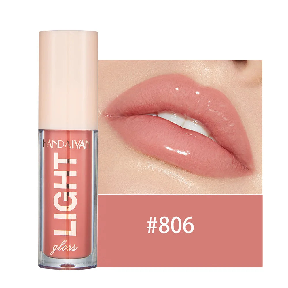 Handaiyan Lip Gloss Sexy Plump Glitter Crystal Jelly Red Nude Lipstick Liquid Waterproof Moisturize Oil Lipgloss Makeup