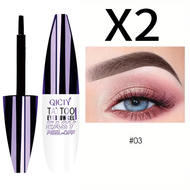 Easy Peel Off Eyebrow Gel Cream 3 Days Tattoo Types Long-Lasting Smudge-Proof Sweat Resistant Waterproof Cosmetics