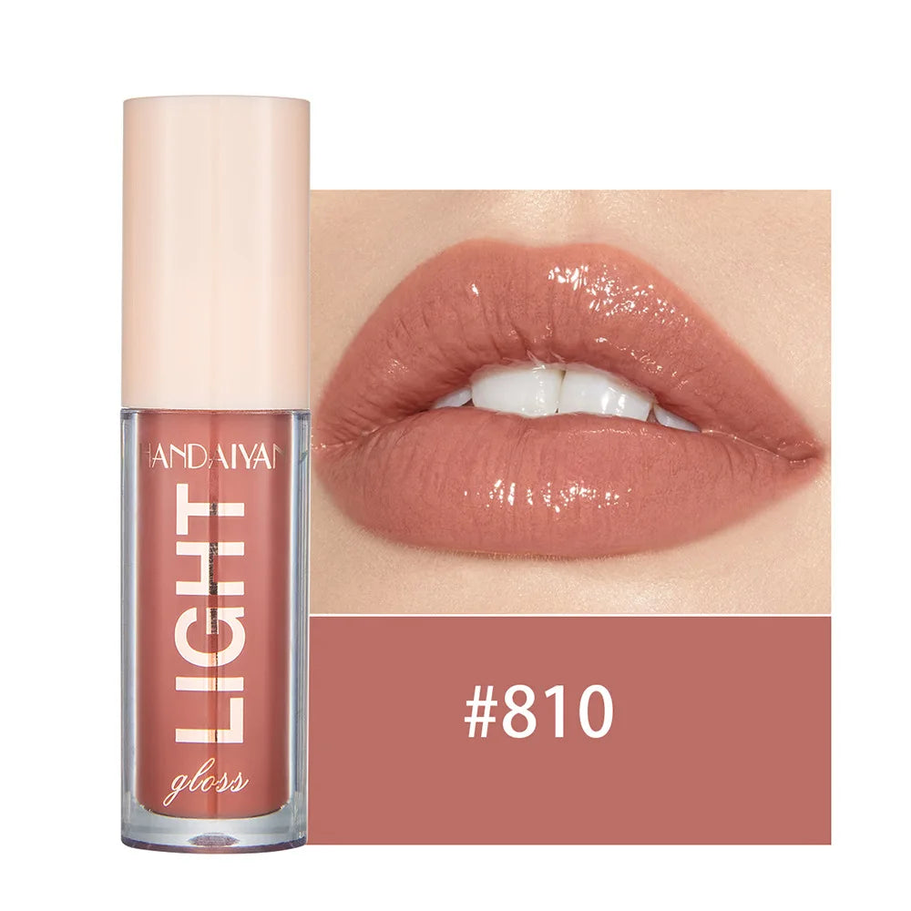 Handaiyan Lip Gloss Sexy Plump Glitter Crystal Jelly Red Nude Lipstick Liquid Waterproof Moisturize Oil Lipgloss Makeup