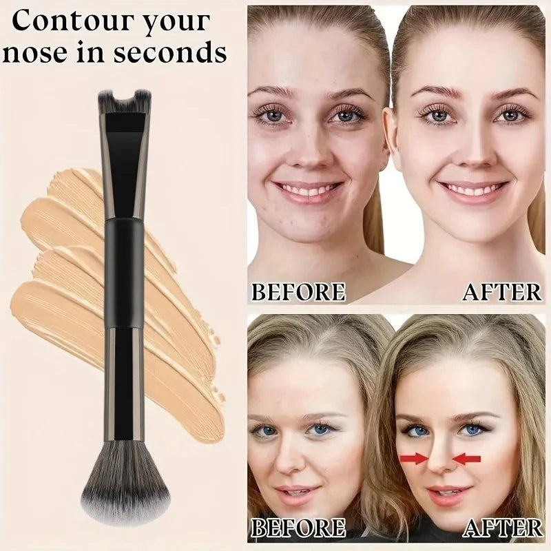 Nose Contour U-Shaped Makeup Brush Dual-End Nose Shadow Makeup Brushes Eyeshadow Contour Face Highlighting Brush Cosmetics Tools