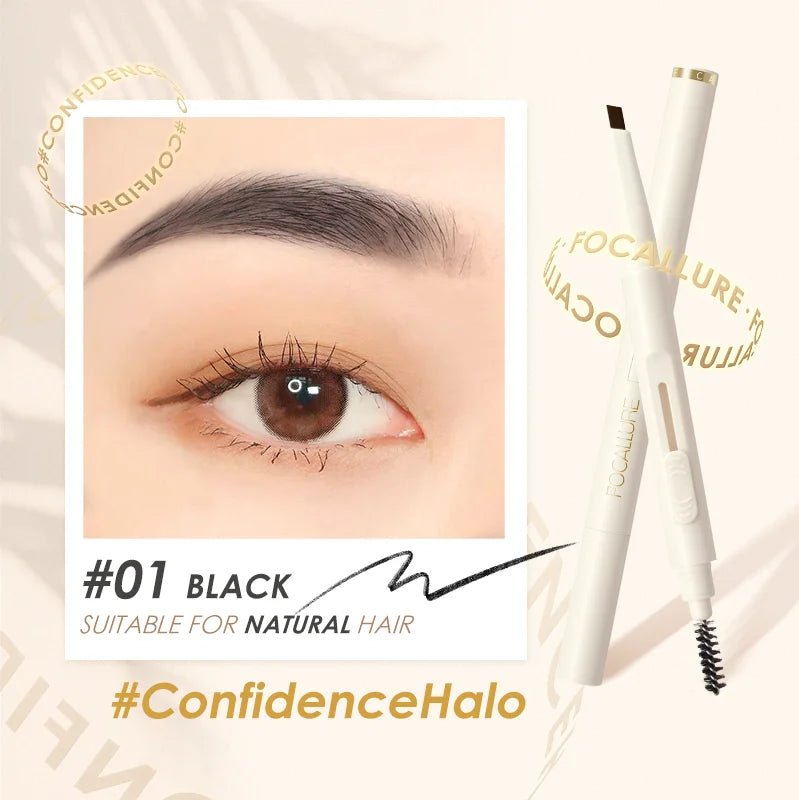 FOCALLURE Eyebrow Pencil Sliding Design Soft Pencil Tip Ultra Fine Eye Brow Pen Super Waterproof Natural Eye Makeup Cosmetics