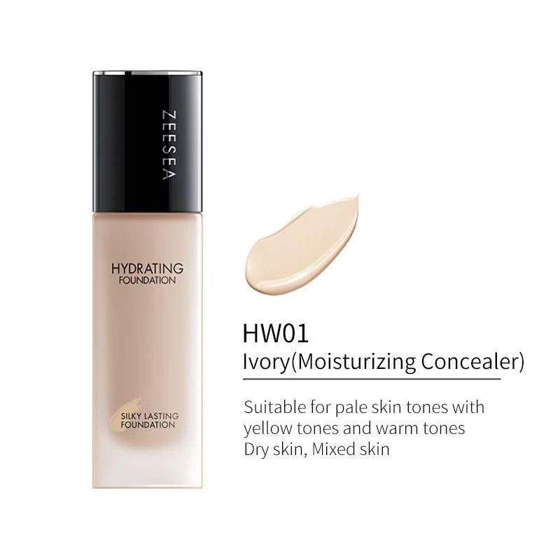 ZEESEA Liquid Foundation Concealer Primer Moisturizing Oil Control LongLasting Full Coverage Natural Dry Oliy Skin 30g