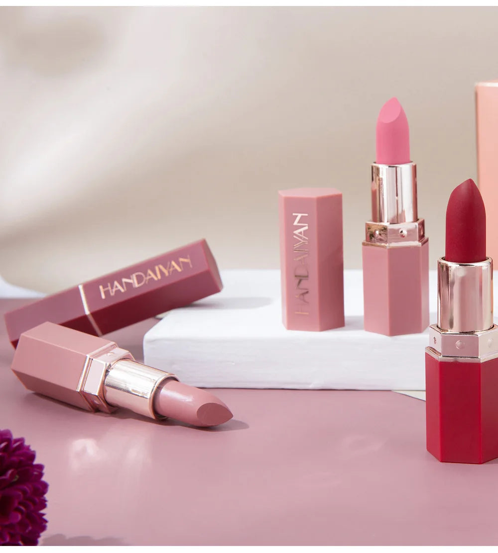 Nude Matte Lipstick Velvet Lipsticks Waterproof Long Lasting Non-stick Cup Lip Stick Not Fading Sexy Red Pink Makeup Cosmetics