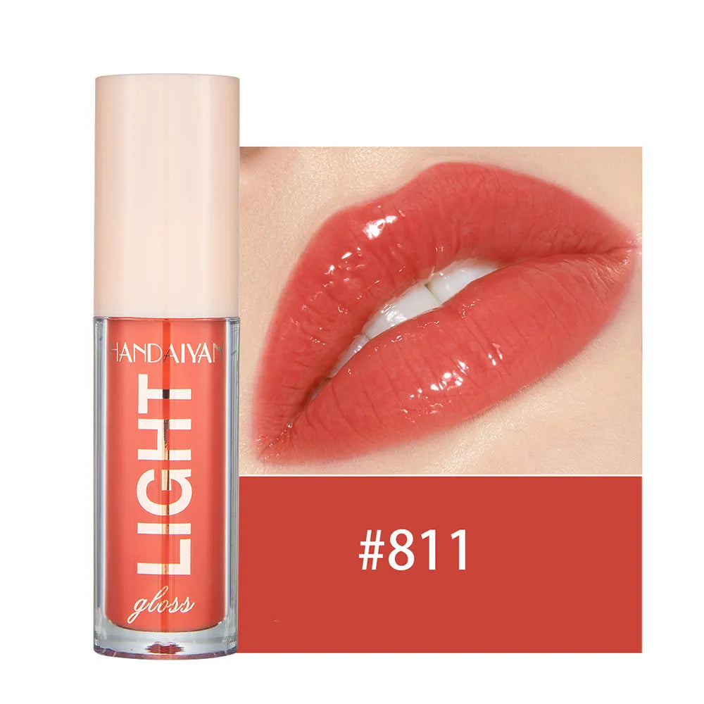 Handaiyan Lip Gloss Sexy Plump Glitter Crystal Jelly Red Nude Lipstick Liquid Waterproof Moisturize Oil Lipgloss Makeup