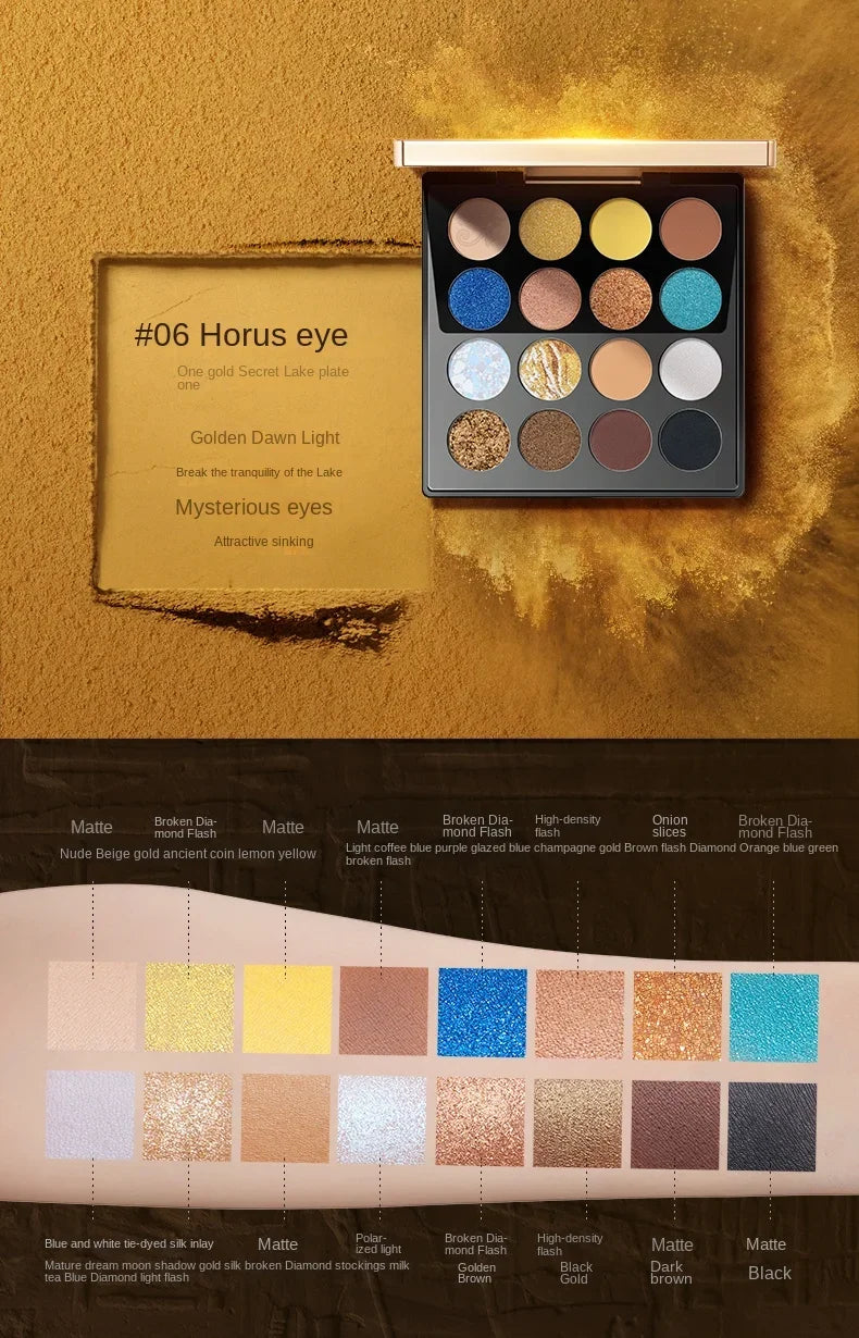 ZEESEA Eyeshadow Palette Cute 16 shades Anderson Cat Eye Shadow Glitter Matte Waterproof Cleopatra Professional Makeup