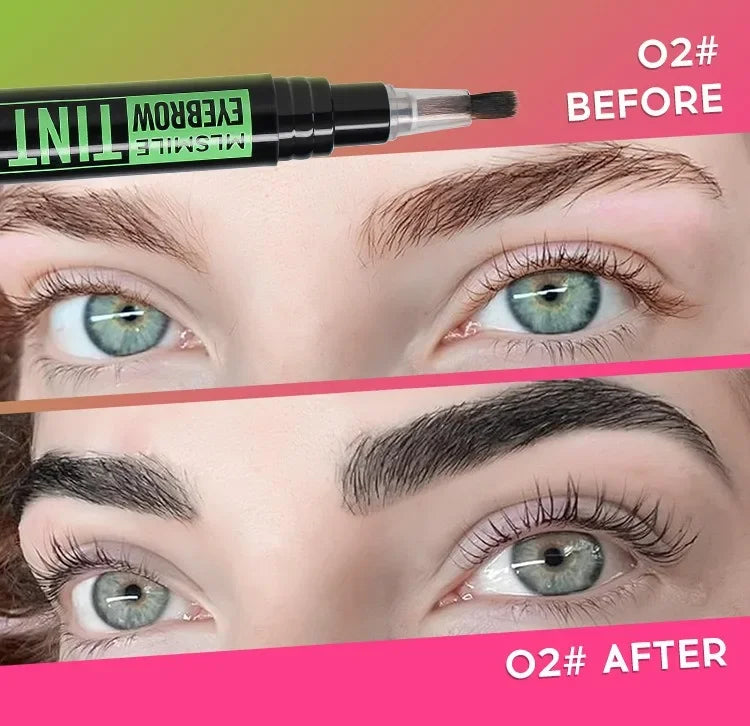 Dye Eyebrow Gel Set Semi-Permanent Lasting Eyebrow Tattoo Tint Pencil Makeup Waterproof Paint Brow Cream with Brow Cards Brushes