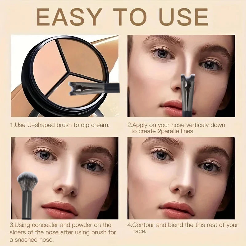 Nose Contour U-Shaped Makeup Brush Dual-End Nose Shadow Makeup Brushes Eyeshadow Contour Face Highlighting Brush Cosmetics Tools