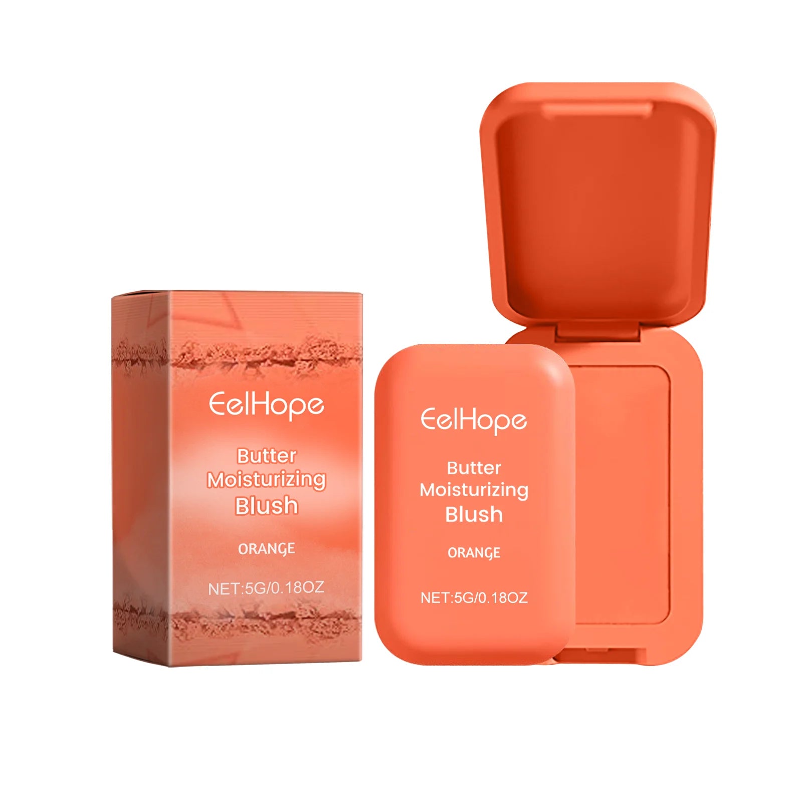 EELHOE Orange Butter Blush Cream Long Lasting Facial Moisturizing Brighten Natural Face Rouge Blusher Contour Makeup Product