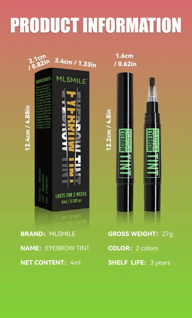 Dye Eyebrow Gel Set Semi-Permanent Lasting Eyebrow Tattoo Tint Pencil Makeup Waterproof Paint Brow Cream with Brow Cards Brushes