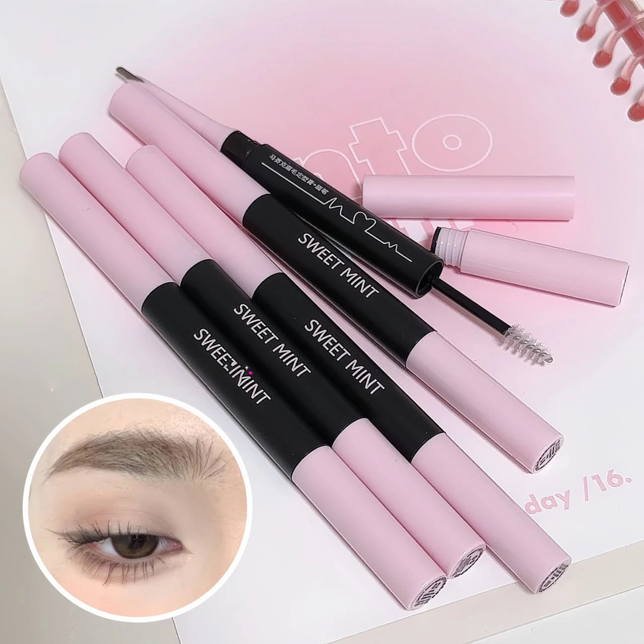 Transparent Shaping Eyebrow Gel Brush Double-head Blade Eyebrow Pencil Tattoo Waterproof Art Tint Eyebrow Enhancers Cosmetics