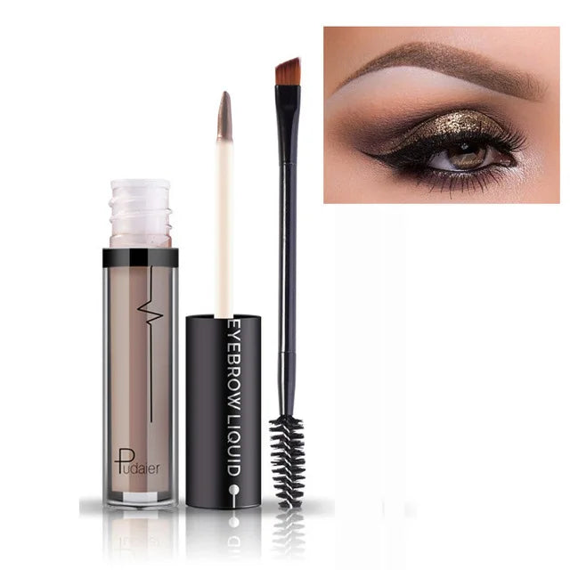 Pudaier 1 Set Eyebrow Makeup Gel Women Eyes Makeup Matte Eye Brow Cream Tattoo Makeup Cosmetics Brows Enhancer With Brush Pencil