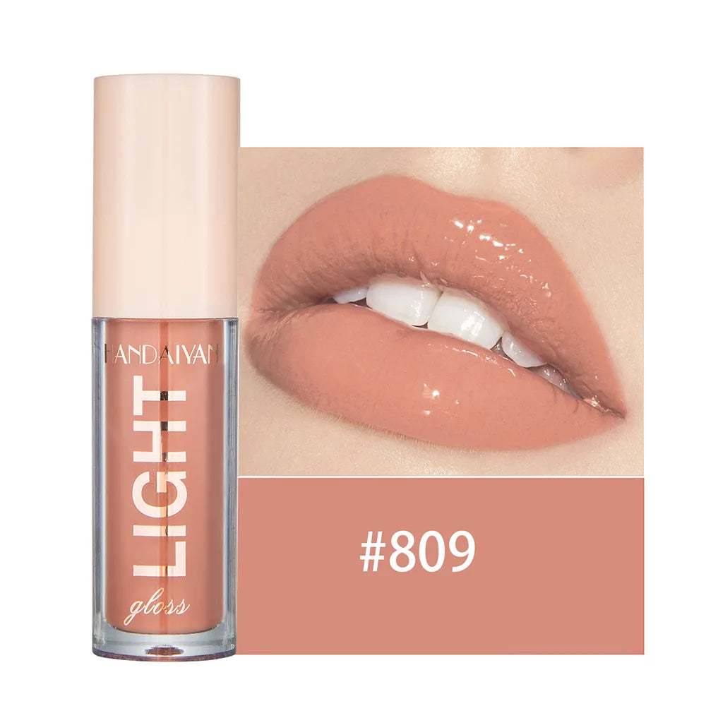 Handaiyan Lip Gloss Sexy Plump Glitter Crystal Jelly Red Nude Lipstick Liquid Waterproof Moisturize Oil Lipgloss Makeup
