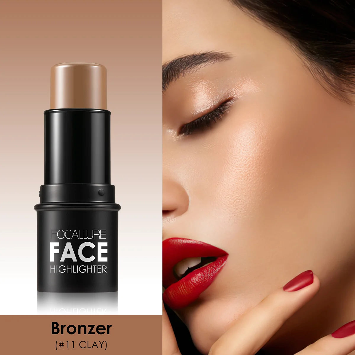 Wholesale FOCALLURE Bronzer Highlighter Stick Waterproof Body Face Contour Corrector Illuminator Cream For Women's Makeup