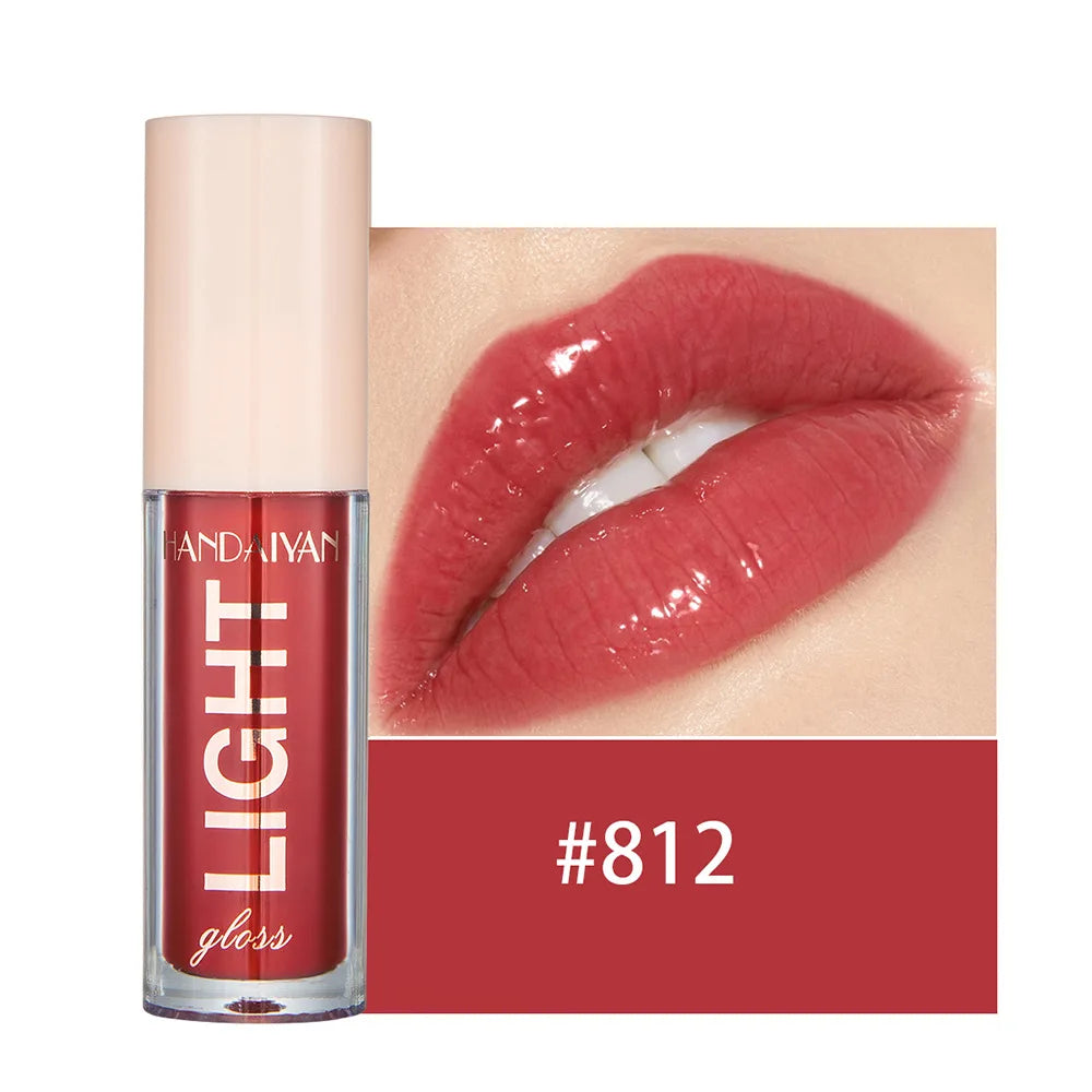 Handaiyan Lip Gloss Sexy Plump Glitter Crystal Jelly Red Nude Lipstick Liquid Waterproof Moisturize Oil Lipgloss Makeup