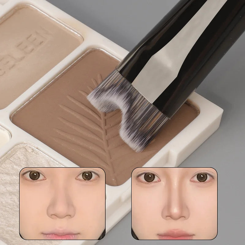 Nose Contour U-Shaped Makeup Brush Dual-End Nose Shadow Makeup Brushes Eyeshadow Contour Face Highlighting Brush Cosmetics Tools