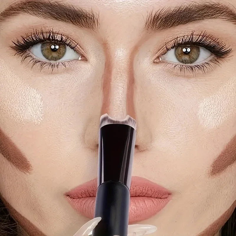 Nose Contour U-Shaped Makeup Brush Dual-End Nose Shadow Makeup Brushes Eyeshadow Contour Face Highlighting Brush Cosmetics Tools
