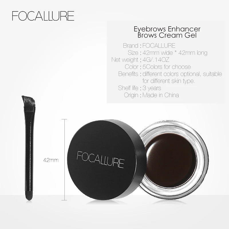 Wholesale FOCALLURE Eyebrow Cream Gel Enhancers Long-lasting Waterproof Eye Brows Pomade Gel With Brushes For Women Makeup