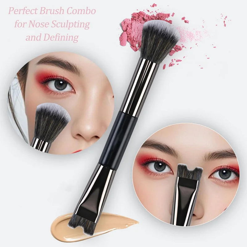 Nose Contour U-Shaped Makeup Brush Dual-End Nose Shadow Makeup Brushes Eyeshadow Contour Face Highlighting Brush Cosmetics Tools