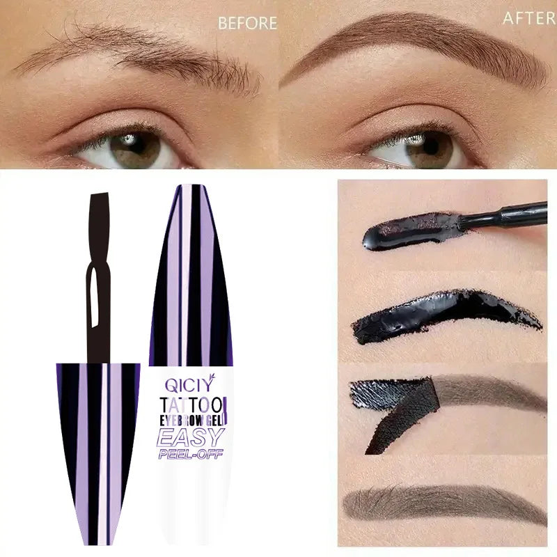 Easy Peel Off Eyebrow Gel Cream 3 Days Tattoo Types Long-Lasting Smudge-Proof Sweat Resistant Waterproof Cosmetics