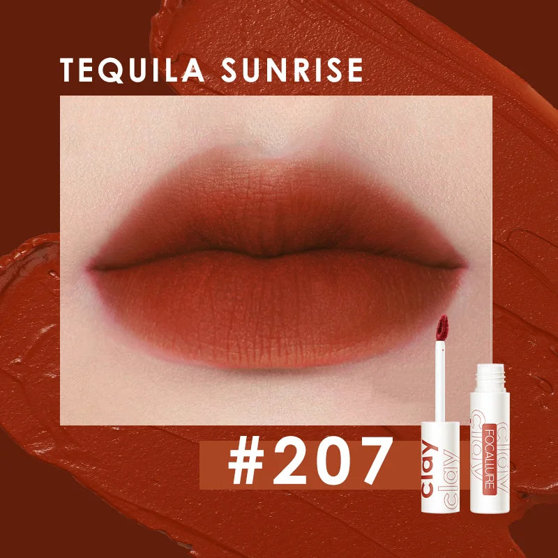 FOCALLURE Lipclay Velvet Liquid Lipstick Waterproof Matte Lipgloss Makeup Lip Color Batom Long Lasting Sexy Red Pink Lipsticks