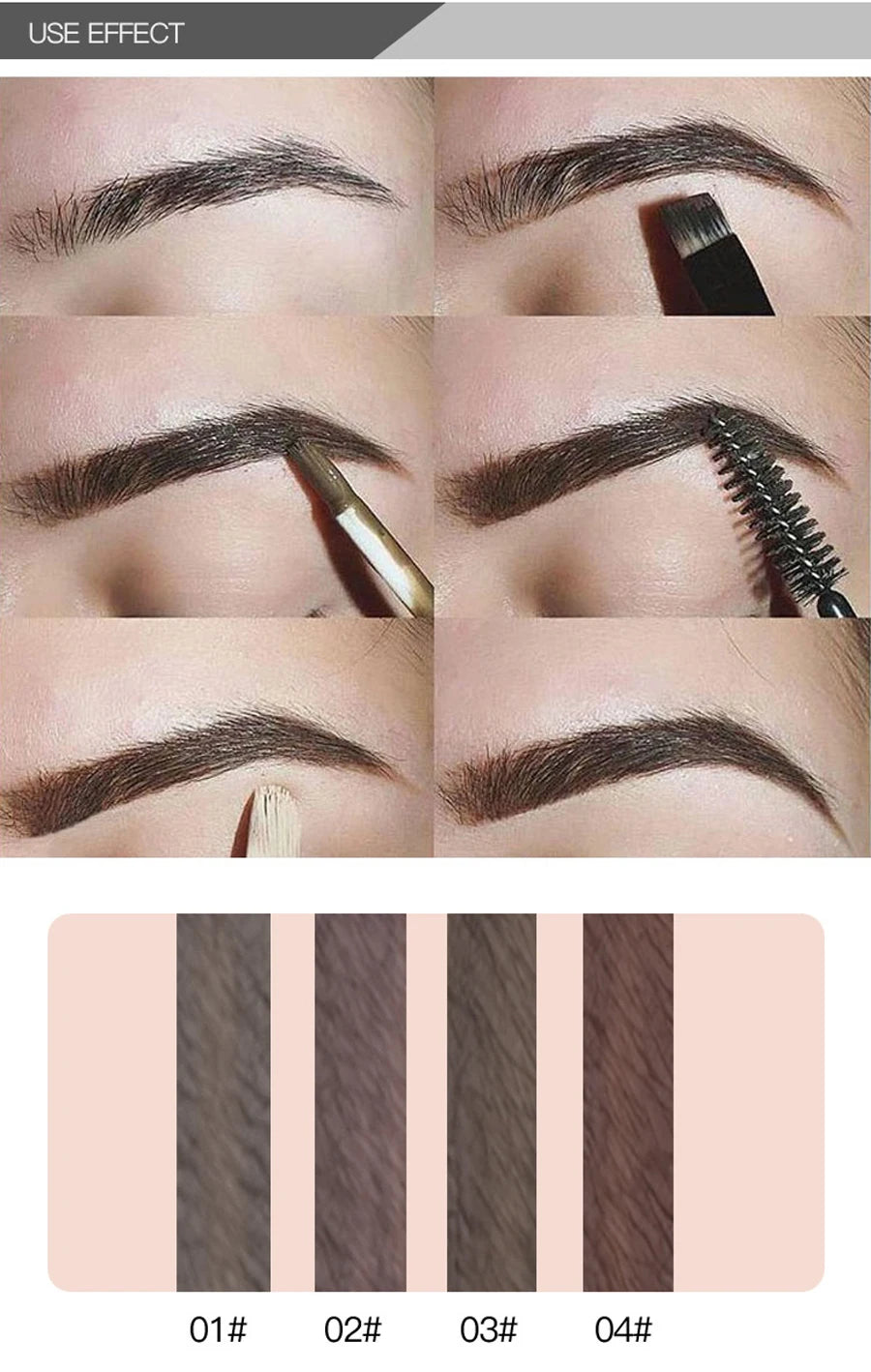 Pudaier 1 Set Eyebrow Makeup Gel Women Eyes Makeup Matte Eye Brow Cream Tattoo Makeup Cosmetics Brows Enhancer With Brush Pencil