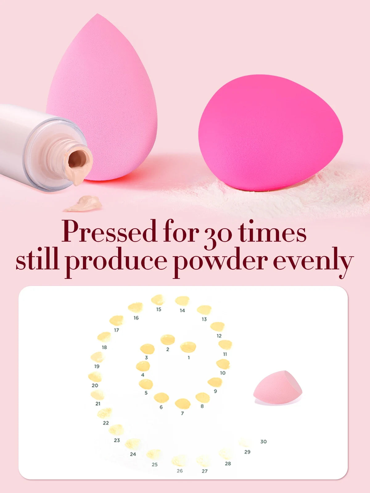 Makeup Sponge Set Pink Professional Beauty Cosmetic Sponges for All Skin Types 6pcs Beauty Sponge Blender Sponge