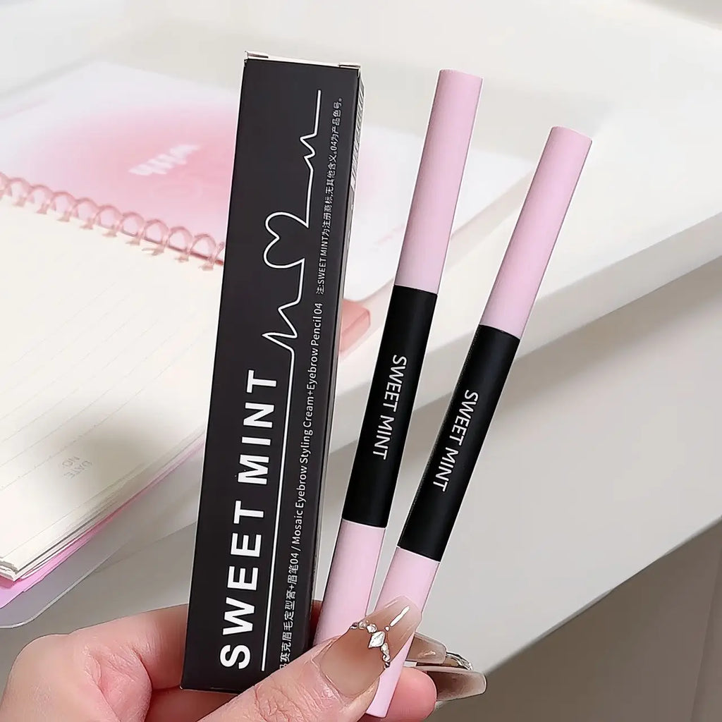 Transparent Shaping Eyebrow Gel Brush Double-head Blade Eyebrow Pencil Tattoo Waterproof Art Tint Eyebrow Enhancers Cosmetics