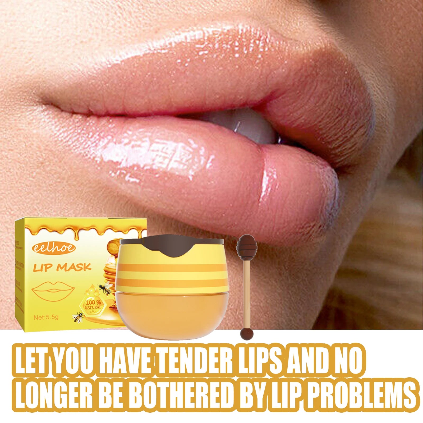 Honey Moisturizing Lip Balm Lip Mask Deep Maintenance Saving Cracking Prevent Dry Lip Care Long-Lasting Female Makeup Product