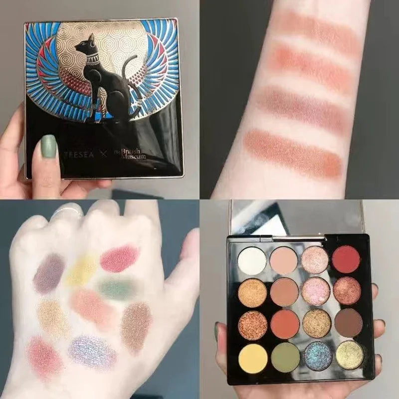 ZEESEA Eyeshadow Palette Cute 16 shades Anderson Cat Eye Shadow Glitter Matte Waterproof Cleopatra Professional Makeup
