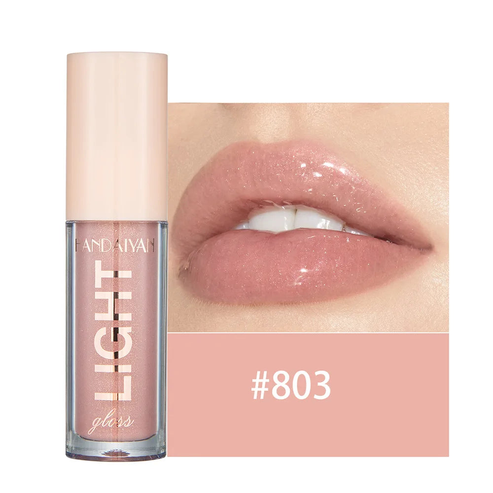 Handaiyan Lip Gloss Sexy Plump Glitter Crystal Jelly Red Nude Lipstick Liquid Waterproof Moisturize Oil Lipgloss Makeup