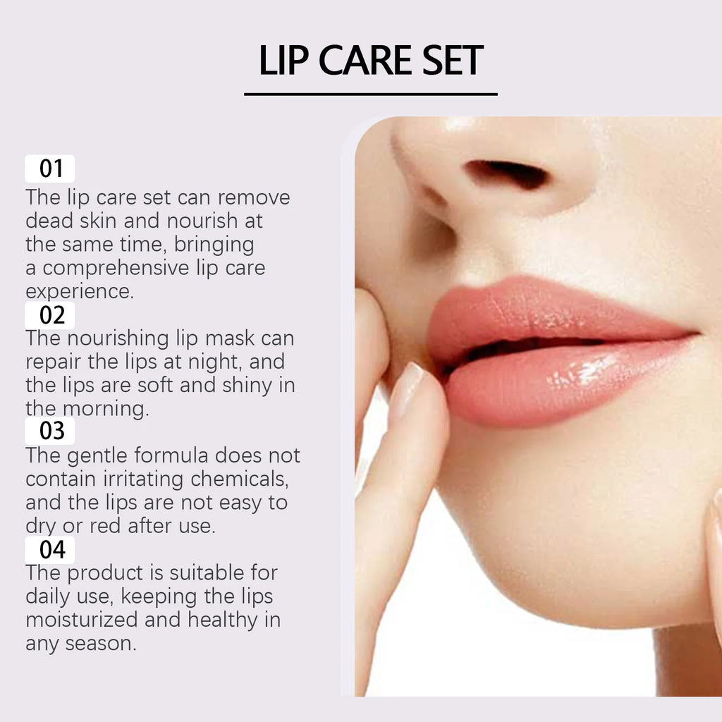Lip Care Set  Nourishing & Moisturizing Lip Balm Treatment for Dry Lips,  Gentle Repair for Soft Smooth Lips, Lip Care Kit