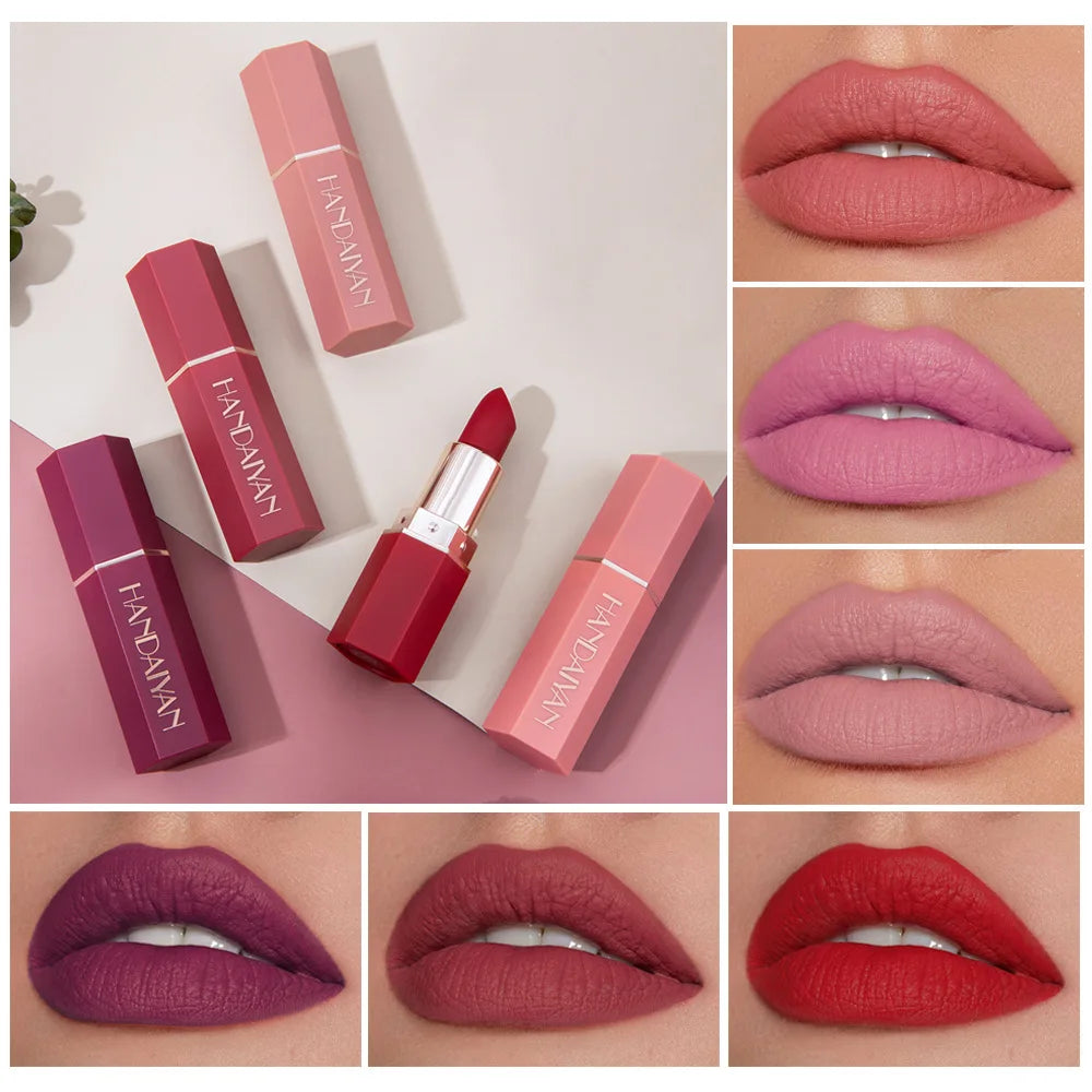 Nude Matte Lipstick Velvet Lipsticks Waterproof Long Lasting Non-stick Cup Lip Stick Not Fading Sexy Red Pink Makeup Cosmetics