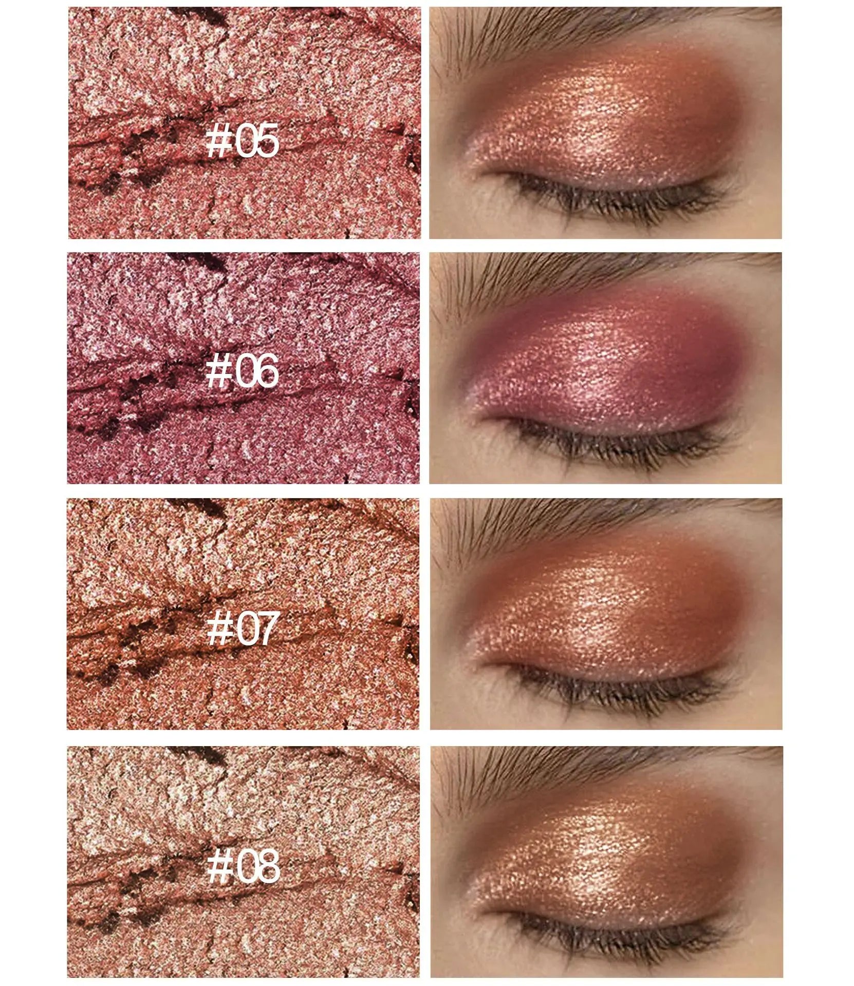 Double-head Eyeshadow Stick Diamond Shimmer Highlighter Pencil Pearl Pigment Long Lasting Cream Eye Shadow Matte Brush Pen