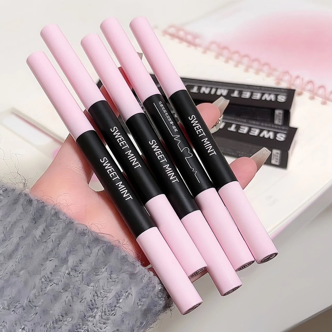 Transparent Shaping Eyebrow Gel Brush Double-head Blade Eyebrow Pencil Tattoo Waterproof Art Tint Eyebrow Enhancers Cosmetics